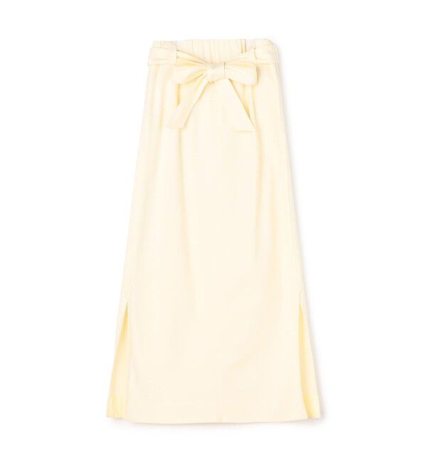 MACPHEE「コットンラッセル Iラインマキシスカート」|タイト|11 ホワイト