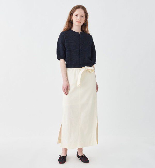 MACPHEE「コットンラッセル Iラインマキシスカート」|タイト|