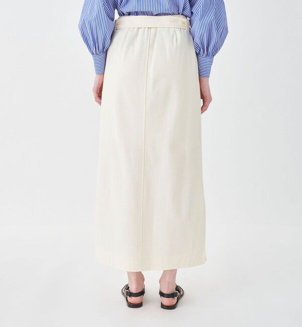 MACPHEE「コットンラッセル Iラインマキシスカート」|タイト|