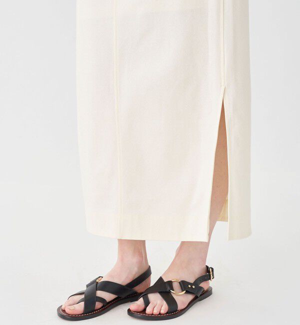 MACPHEE「コットンラッセル Iラインマキシスカート」|タイト|