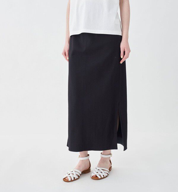 MACPHEE「コットンラッセル Iラインマキシスカート」|タイト|