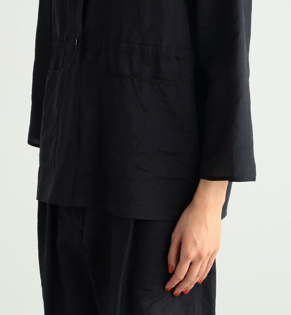 BACCA「ウォッシャーシルク ギャザードジャケット」|シャツ・ブラウス|