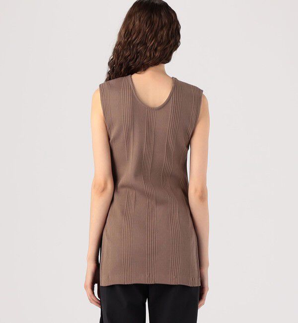 MACPHEE「コットンランダムリブ ノースリーブプルオーバー」|タンクトップ|