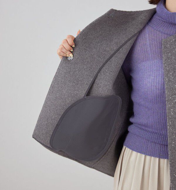 Ballsey「スパンコールリバー ショートコクーンコート」|ノーカラーコート|