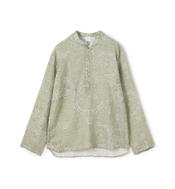 TOMORROWLAND BUYING WEAR「BAGUTTA リネン スタンドカラープルオーバーシャツ」|シャツ・ブラウス|56 カーキ系