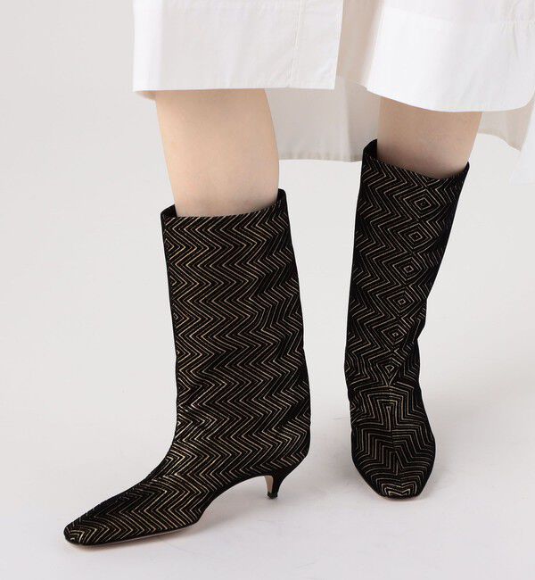 TOMORROWLAND GOODS「NEBULONI E. スクエアトゥーミドルブーツ」|ロングブーツ|