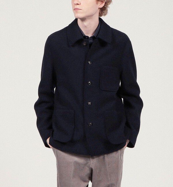 TOMORROWLAND MENS「ウールメルトン ニットブルゾン」|ブルゾン・スタジャン|
