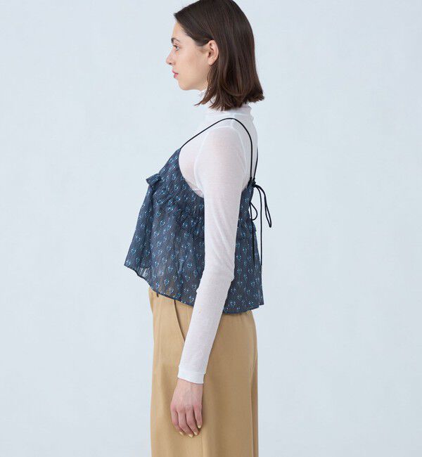 SOULEIADO「カットジャカードプリント フリルキャミソール」|キャミソール|