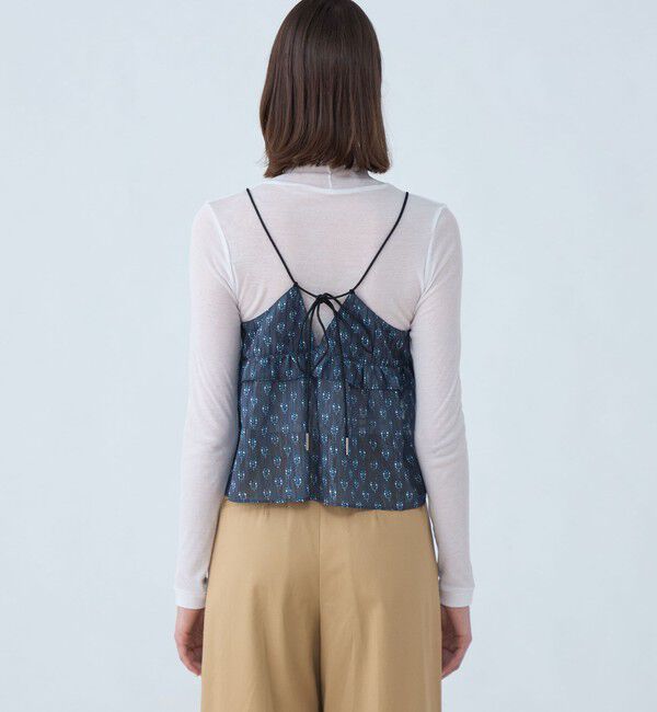 SOULEIADO「カットジャカードプリント フリルキャミソール」|キャミソール|