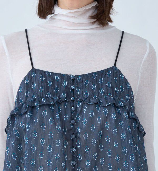 SOULEIADO「カットジャカードプリント フリルキャミソール」|キャミソール|