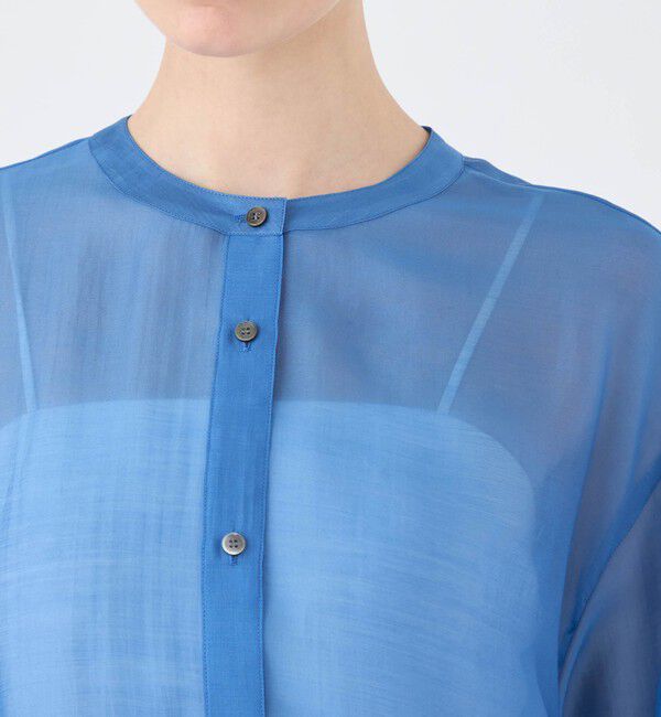 Ballsey「セルロースポリエステルオーガンジー サイドギャザーシャツ」|シャツ・ブラウス|