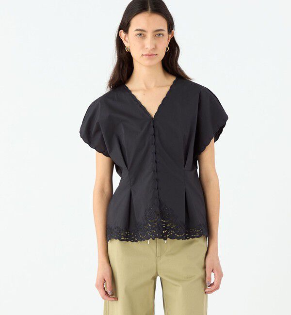 MACPHEE「エンブロイダリーレース プルオーバーブラウス」|シャツ・ブラウス|