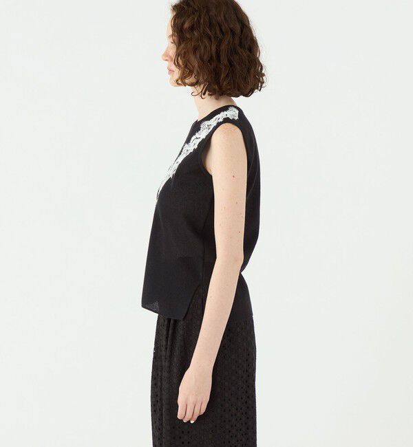 Ballsey「レーステープコンビ ノースリーブプルオーバー」|ニット・セーター|