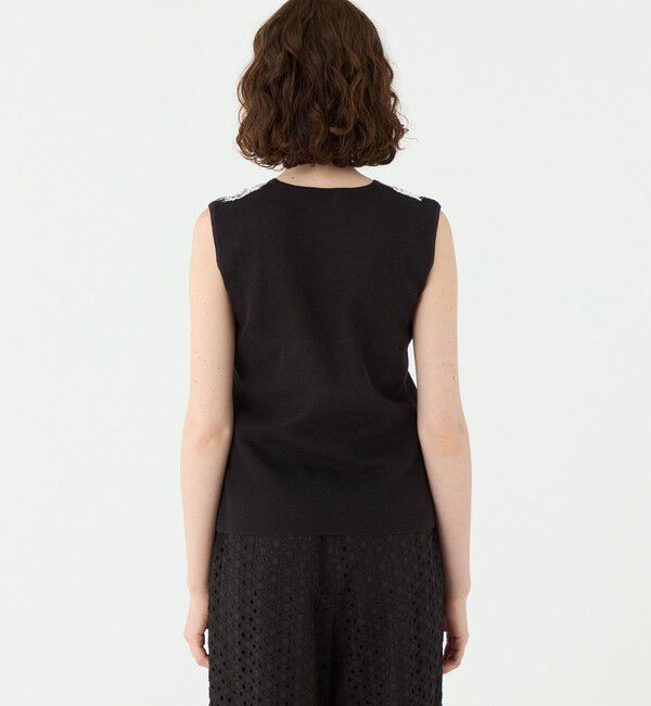 Ballsey「レーステープコンビ ノースリーブプルオーバー」|ニット・セーター|