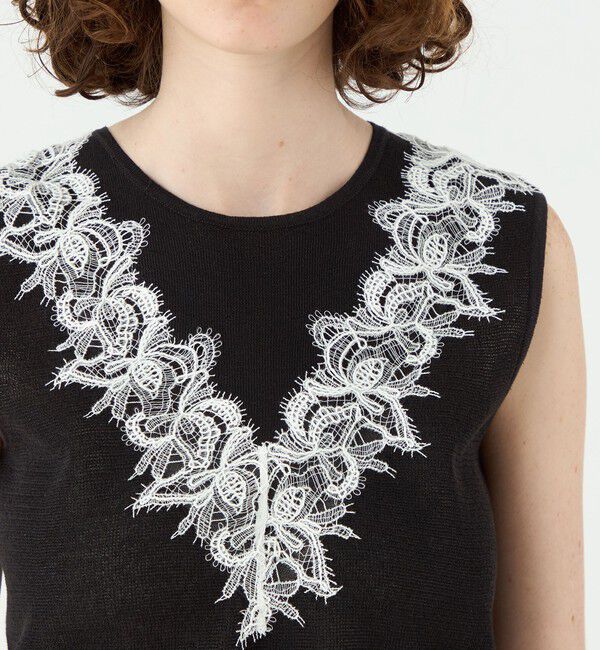 Ballsey「レーステープコンビ ノースリーブプルオーバー」|ニット・セーター|