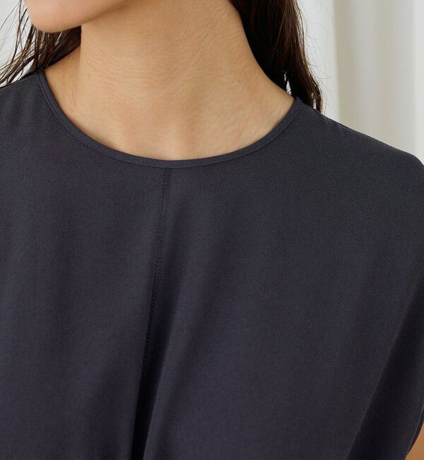 DES PRES「ジャージーライクジョーゼット プリーツコンビドレス」|ワンピース|