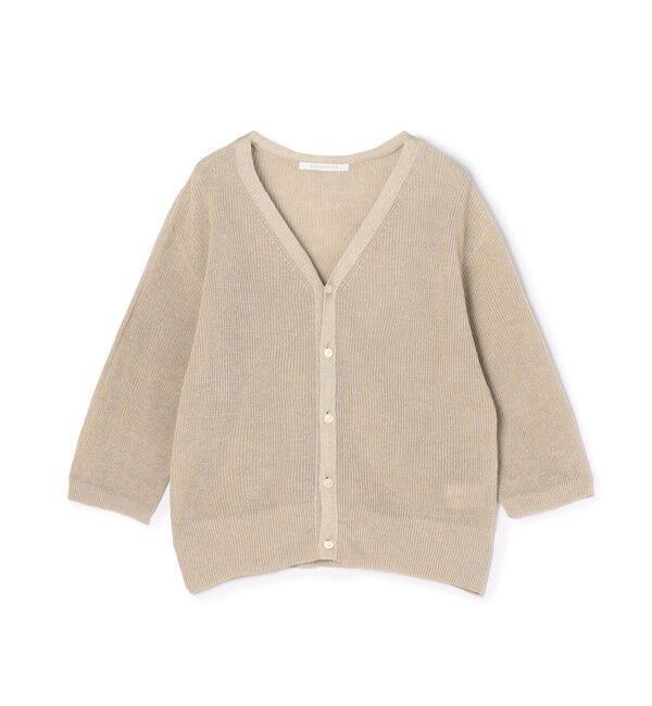 GALERIE VIE「リネンハーフカーディガン Vネックカーディガン」|カーディガン|41 ライトベージュ