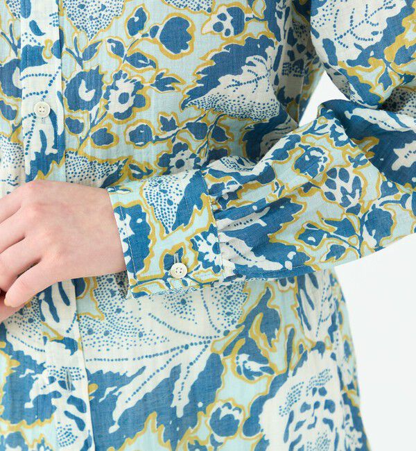 SOULEIADO「トリアセテートポリエステルリネンプリント レギュラーカラーシャツ」|シャツ・ブラウス|