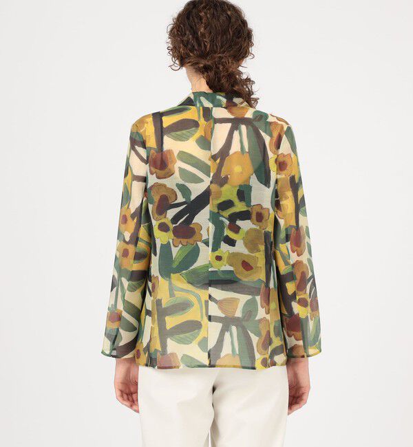 TOMORROWLAND collection「サンフラワープリント シースルージャケット」|テーラードジャケット|