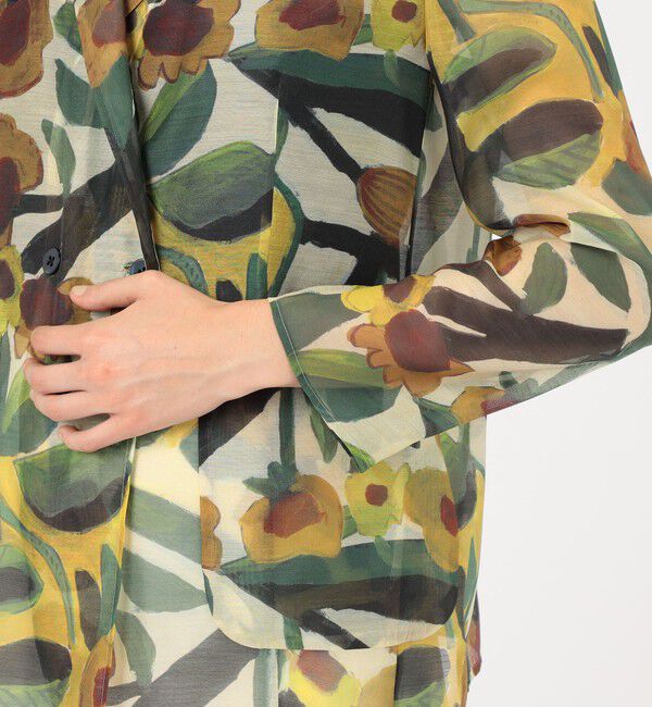 TOMORROWLAND collection「サンフラワープリント シースルージャケット」|テーラードジャケット|
