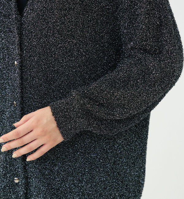 Ballsey「メタリックブークレー Vネックカーディガン」|カーディガン|