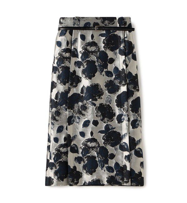 TOMORROWLAND collection「フラワージャカード サイドベントIラインスカート」|タイト|68 シルバーグレー系