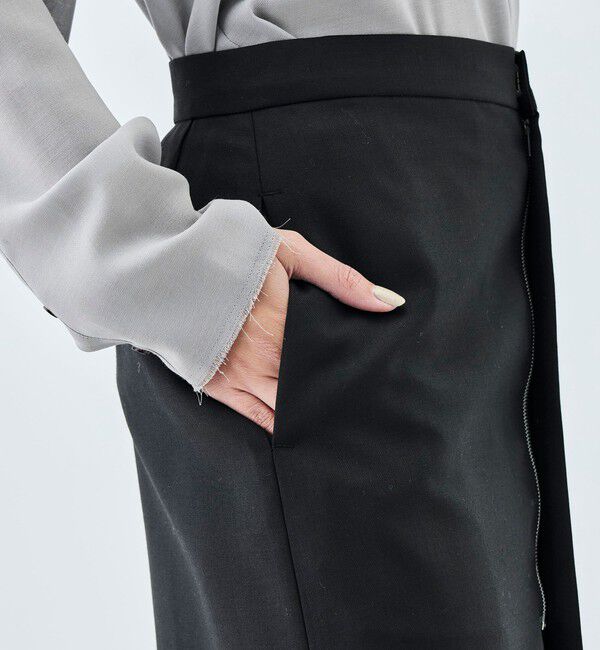 Edition「ドライツイル フロントジップスカート」|台形|