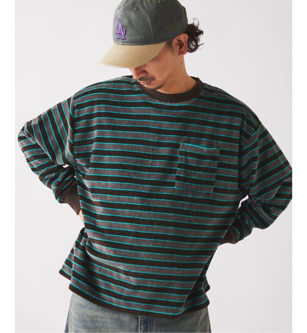 JOURNAL STANDARD relume「ベルベットタッチ ベロアボーダー ロンT」|Tシャツ・カットソー|