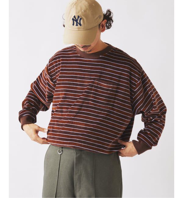 JOURNAL STANDARD relume「ベルベットタッチ ベロアボーダー ロンT」|Tシャツ・カットソー|