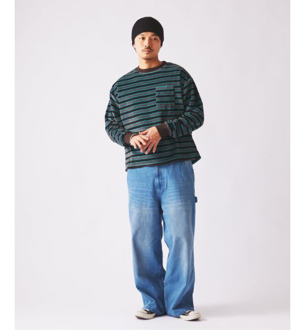 JOURNAL STANDARD relume「ベルベットタッチ ベロアボーダー ロンT」|Tシャツ・カットソー|