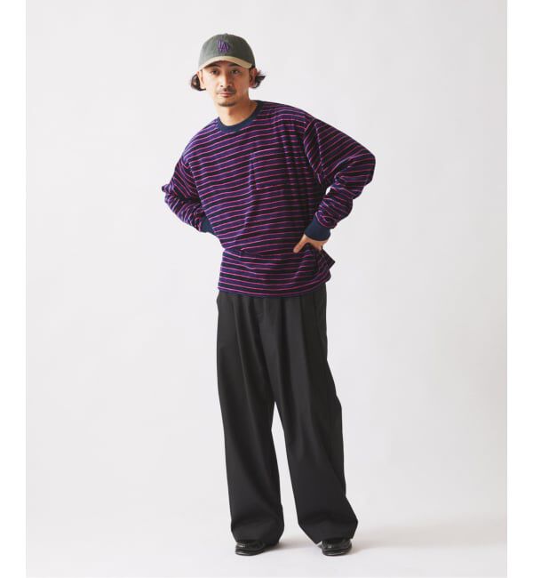 JOURNAL STANDARD relume「ベルベットタッチ ベロアボーダー ロンT」|Tシャツ・カットソー|