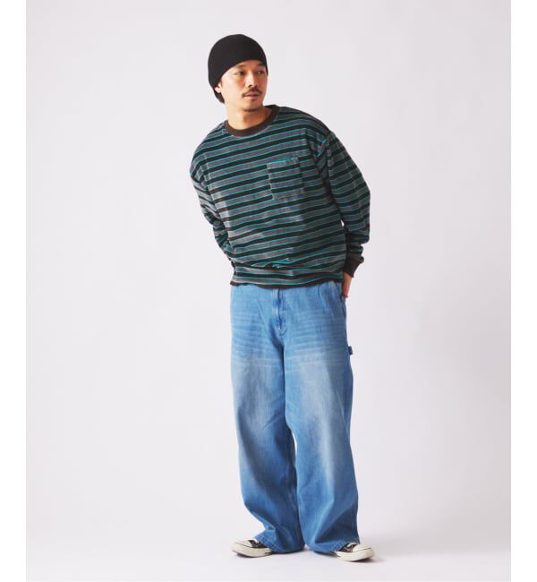 JOURNAL STANDARD relume「ベルベットタッチ ベロアボーダー ロンT」|Tシャツ・カットソー|