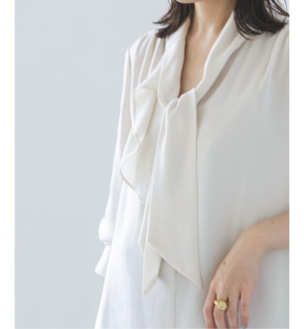 NOBLE「《WEB限定追加》ロイヤルサテンボウタイブラウス 4」|シャツ・ブラウス|