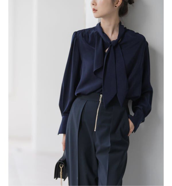 NOBLE「《WEB限定追加》ロイヤルサテンボウタイブラウス 4」|シャツ・ブラウス|