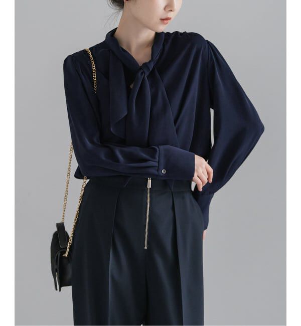 NOBLE「《WEB限定追加》ロイヤルサテンボウタイブラウス 4」|シャツ・ブラウス|