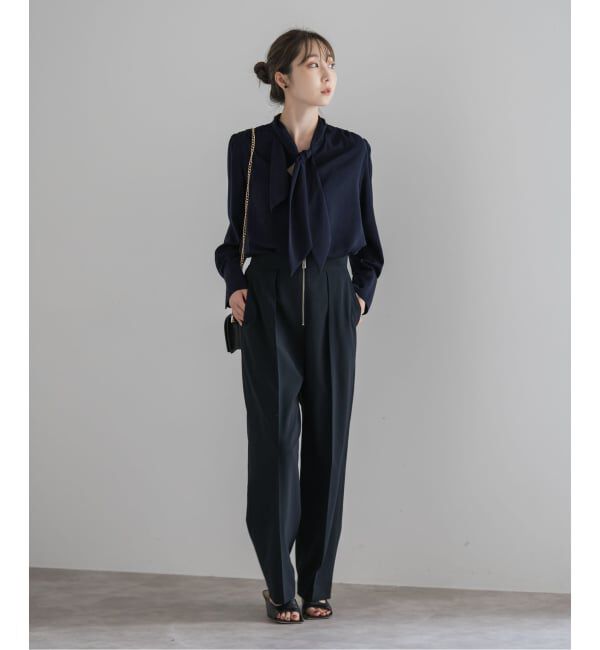 NOBLE「《WEB限定追加》ロイヤルサテンボウタイブラウス 4」|シャツ・ブラウス|