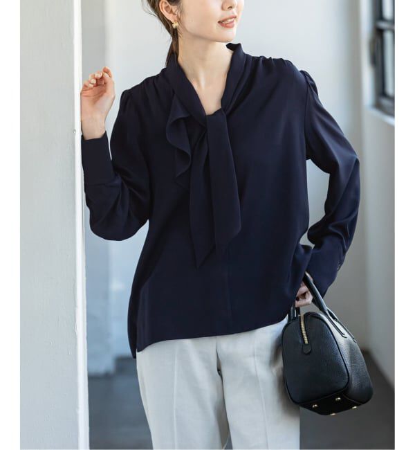 NOBLE「《WEB限定追加》ロイヤルサテンボウタイブラウス 4」|シャツ・ブラウス|