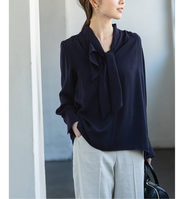 NOBLE「《WEB限定追加》ロイヤルサテンボウタイブラウス 4」|シャツ・ブラウス|