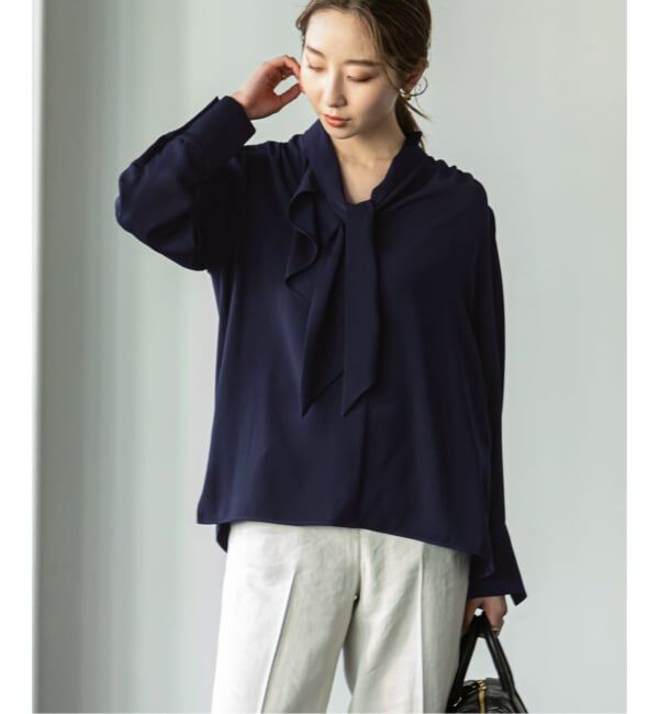 NOBLE「《WEB限定追加》ロイヤルサテンボウタイブラウス 4」|シャツ・ブラウス|
