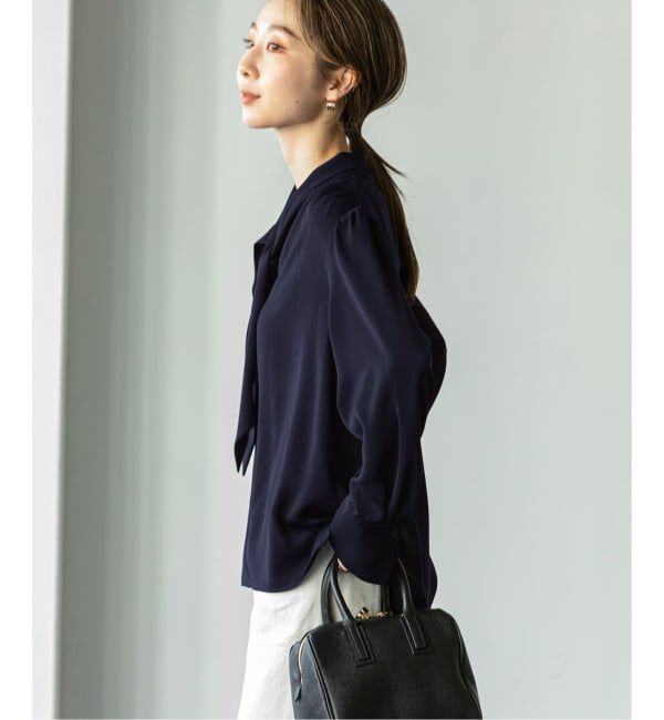 NOBLE「《WEB限定追加》ロイヤルサテンボウタイブラウス 4」|シャツ・ブラウス|