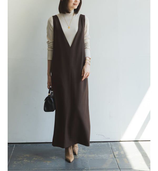 NOBLE「《WEB限定追加》ストレートVネックワンピース」|ワンピース|