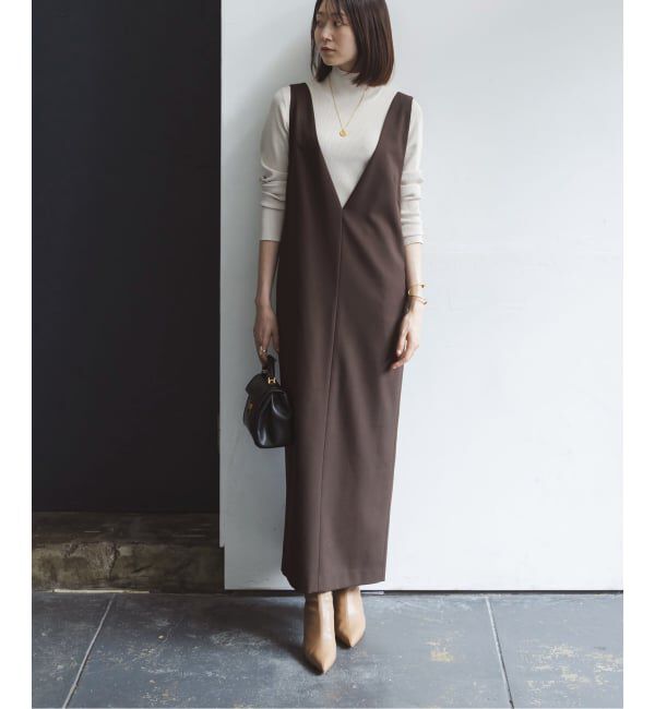 NOBLE「《WEB限定追加》ストレートVネックワンピース」|ワンピース|