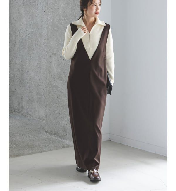 NOBLE「《WEB限定追加》ストレートVネックワンピース」|ワンピース|