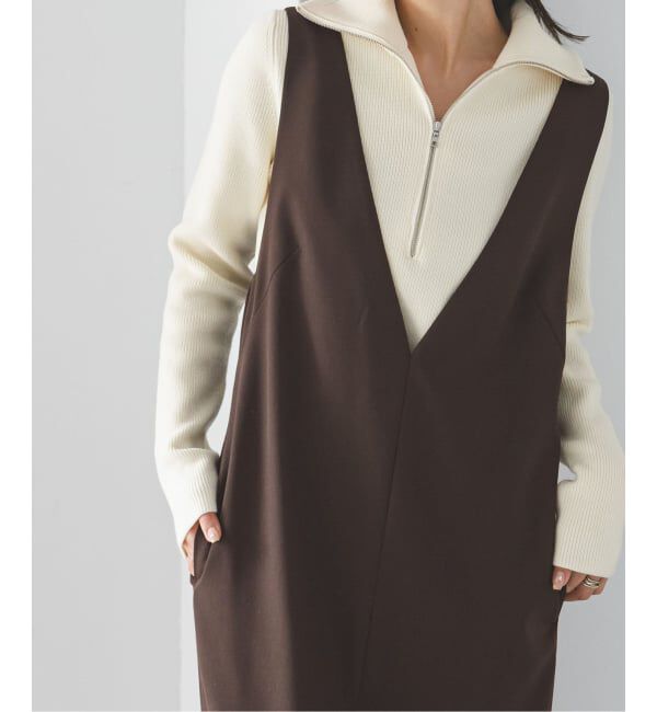 NOBLE「《WEB限定追加》ストレートVネックワンピース」|ワンピース|