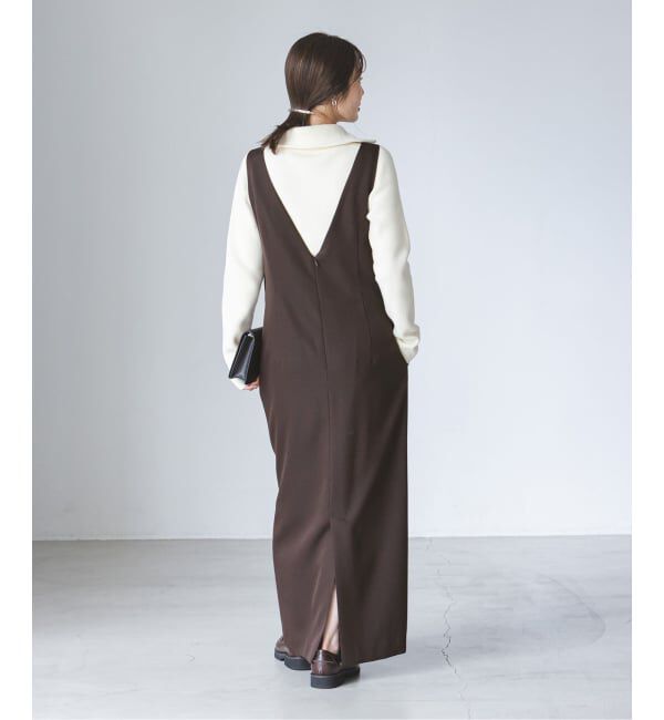 NOBLE「《WEB限定追加》ストレートVネックワンピース」|ワンピース|