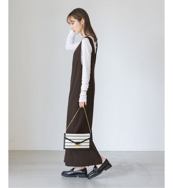 NOBLE「《WEB限定追加》ストレートVネックワンピース」|ワンピース|