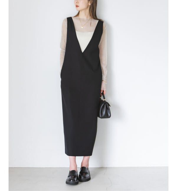 NOBLE「《WEB限定追加》ストレートVネックワンピース」|ワンピース|