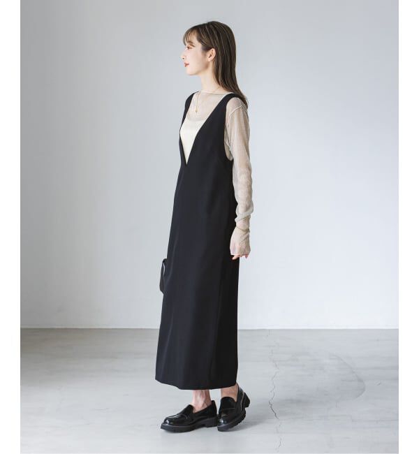 NOBLE「《WEB限定追加》ストレートVネックワンピース」|ワンピース|