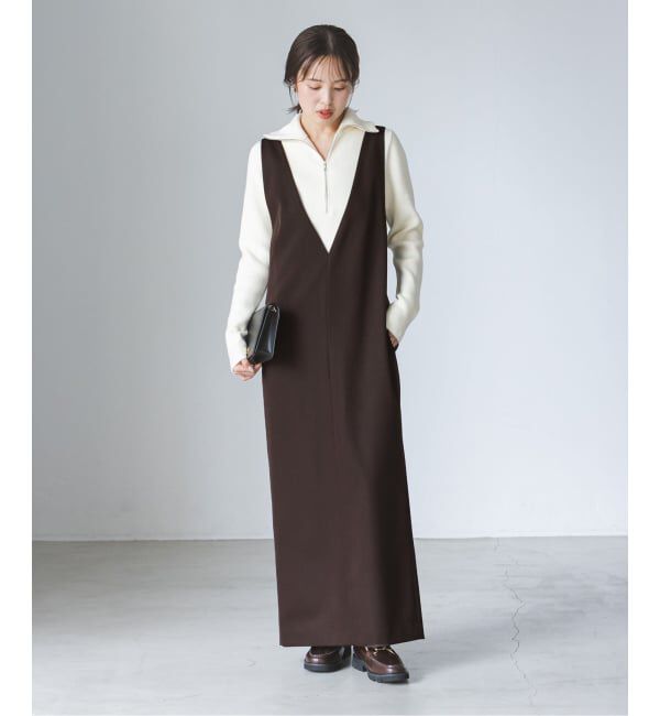 NOBLE「《WEB限定追加》ストレートVネックワンピース」|ワンピース|