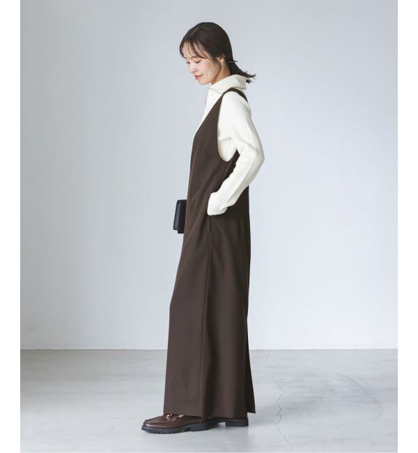 NOBLE「《WEB限定追加》ストレートVネックワンピース」|ワンピース|